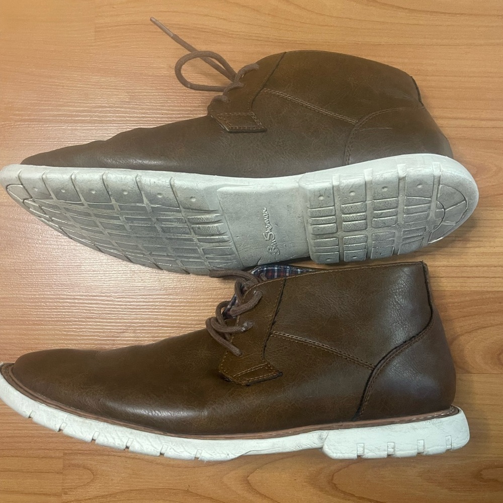 Ben Sherman Mens Preston Hi Top Casual Shoes • Size 10.5 Brown • Oxford Sneakers - Picture 4 of 8
